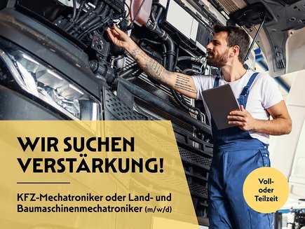 Stellen / Jobs KFZ-Mechatroniker / Land- und Baumaschinenmechatroniker (m/w/d); Gilching Grafik Stellen - Jobs KFZ-Mechatroniker / Land- und Baumaschinenmechatroniker (m/w/d)
